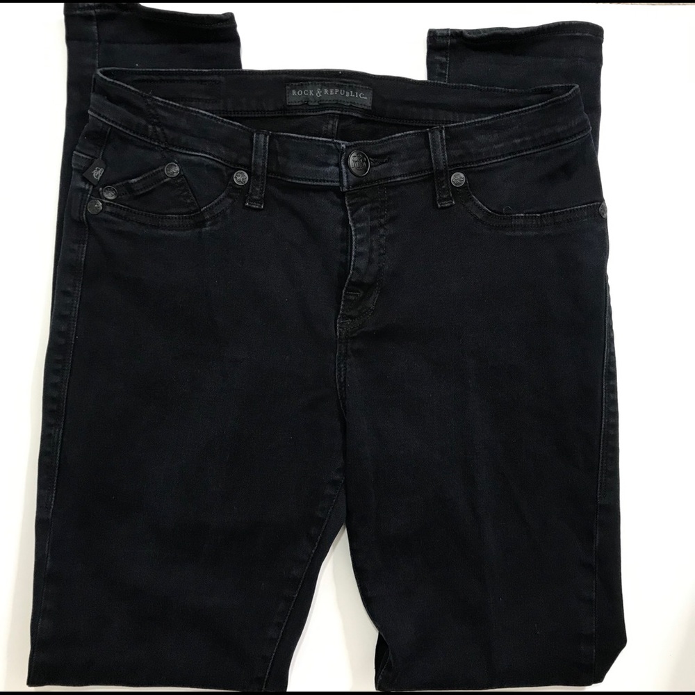 Rock & Republic KASHMIERE Jeggings Black Sz 12M